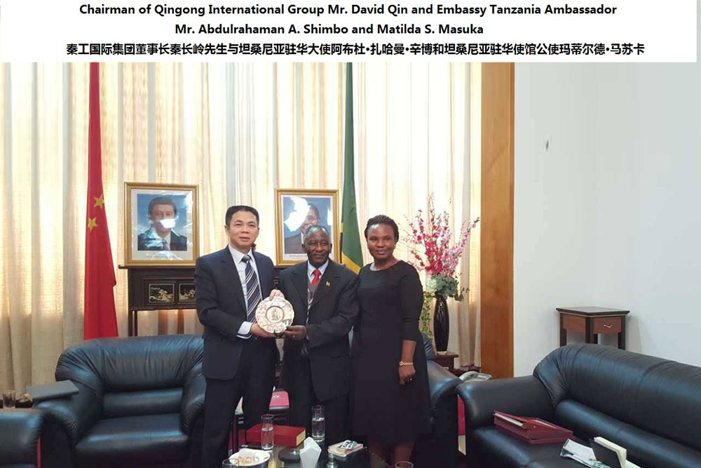 Ông Qin Changling, Chủ tịch Qingong International Group, gặp Đại sứ Tanzania tại Trung 